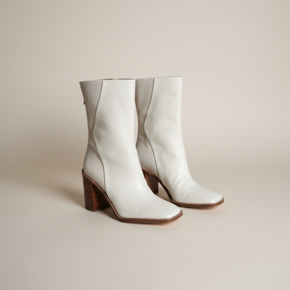 Franco Sarto Stevie / Steviena Mid-Calf Leather Boots Size 8.5 NWOB